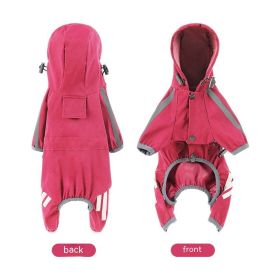 Big Dog Raincoat Cape-style Reflective Stripe Pet (Option: Pink-XXL)