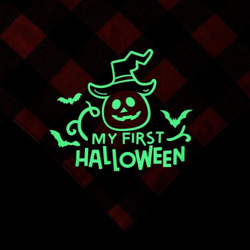 Plaid Luminous Halloween Pet's Saliva Towel