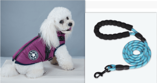 Waterproof Dog Clothes Winter Dog Coat With Harness Warm Pet Clothing Big Dog Jacket Chihuahua Labrador Coat Costume (Option: Purple-XL)