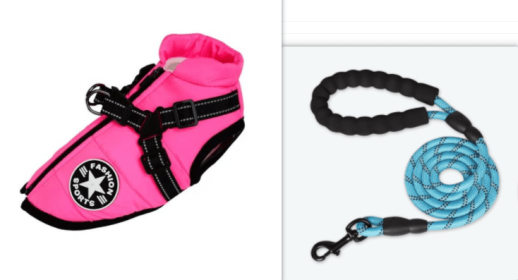 Waterproof Dog Clothes Winter Dog Coat With Harness Warm Pet Clothing Big Dog Jacket Chihuahua Labrador Coat Costume (Option: Roseo-L)