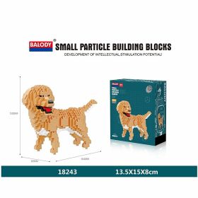 Cartoon Dog Building Blocks Mini Dachshund Poodle Doberman Model Children's Toy Gift Dog Pet Building Blocks (Color: 18243)
