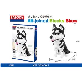 Cartoon Dog Building Blocks Mini Dachshund Poodle Doberman Model Children's Toy Gift Dog Pet Building Blocks (Color: 16042)