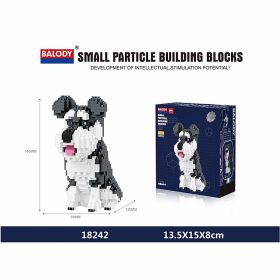 Cartoon Dog Building Blocks Mini Dachshund Poodle Doberman Model Children's Toy Gift Dog Pet Building Blocks (Color: 18242)