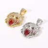 Personality Roaring Big Mouth Dog Head Cuban Solid Full Zircon Hip Hop Necklace