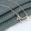 Hollow Animal Dog Necklace Dachshund Pendant Women's