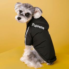 Winter Dog Clothing Plus Velvet Thick Jacket (Option: Black-2XL)