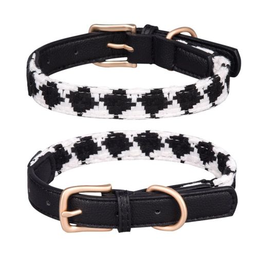 Soft Woven Prismatic Plaid Dog Collar
